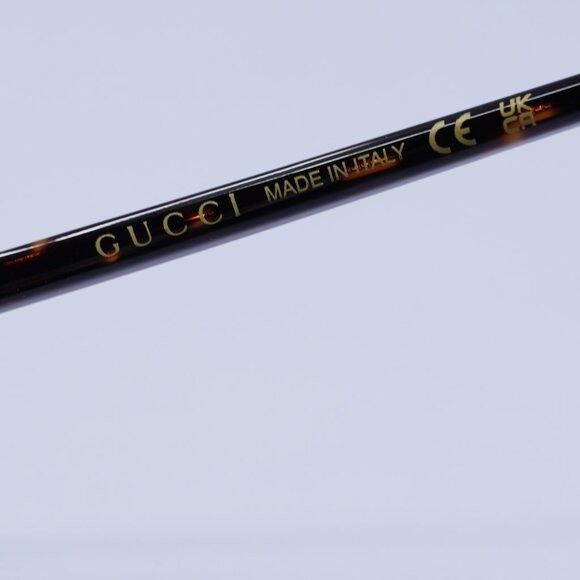 Gucci Gucci GG1360O 002 Eyeglasses Dark Havana 53mm Cat Eye Frame Size ONE SIZE - 8 Thumbnail
