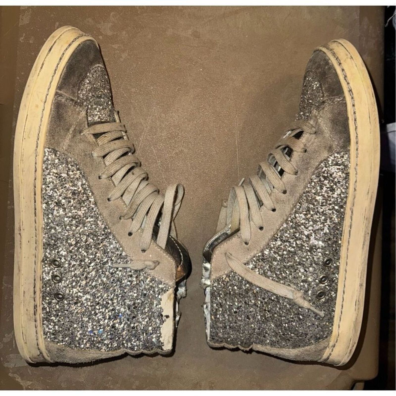 P448 Skate Glitter High-Rise Sneakers - Size 8.5