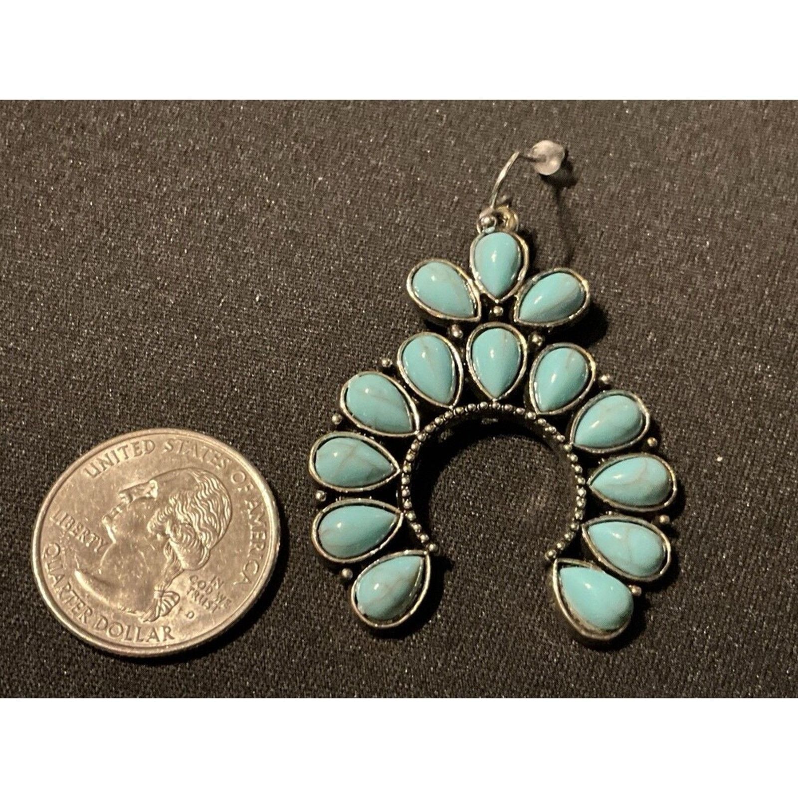 Other Pink Linen Reconstituted Turquoise Squash Blossom Earrings Size ONE SIZE - 3 Thumbnail