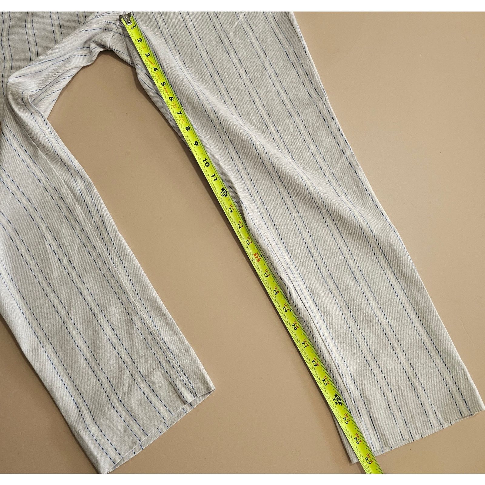 Banana Republic BANANA REPUBLIC AVERY Linen Cotton Striped Ankle Pants 4 Size 27" / US 4 / IT 40 - 5 Thumbnail