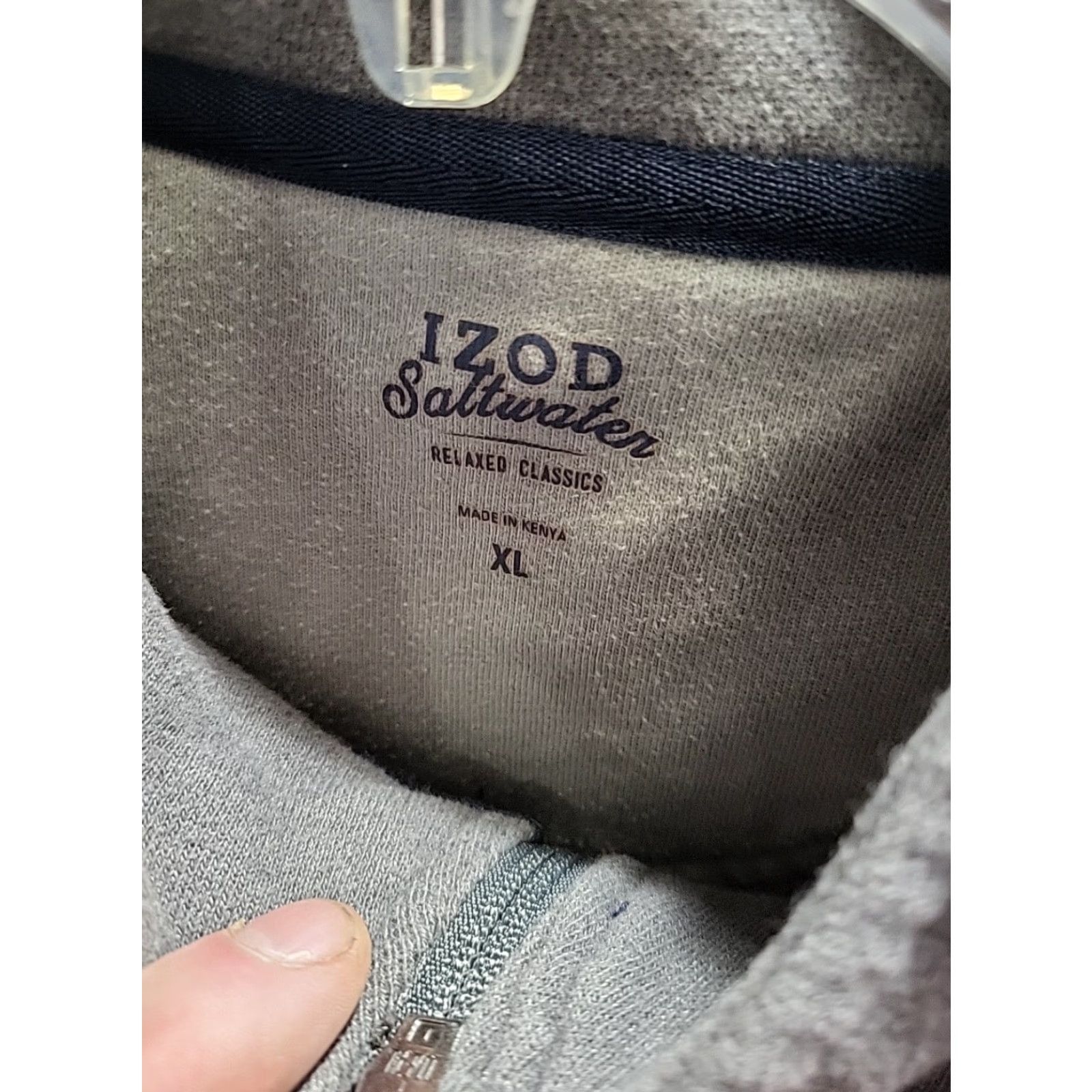 Izod IZOD Saltwater Pullover Sweater 1/4 Zip Gray XL Cotton Knit Relaxed Classic Mens Size US XL / EU 56 / 4 - 6 Thumbnail