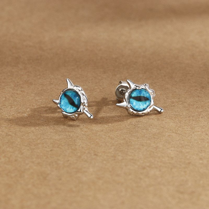 Jewelry × Sterling Silver Dragon Eye 925 silver Vibe Earrings One Pairs Chrome Jewelry Size ONE SIZE - 1 Thumbnail
