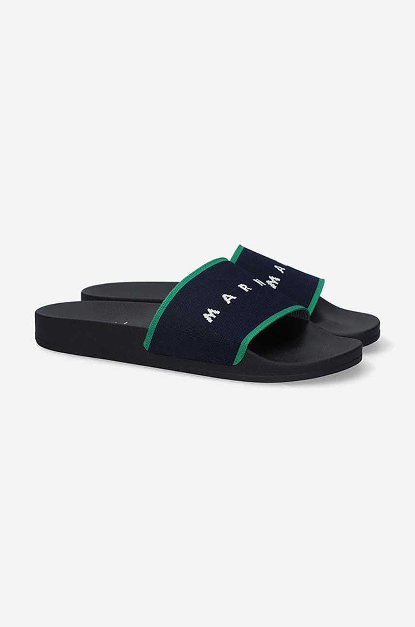 Marni o1y0225 Logo Slippers in Midnight Blue/Green Size US 7 / EU 40 - 4 Thumbnail