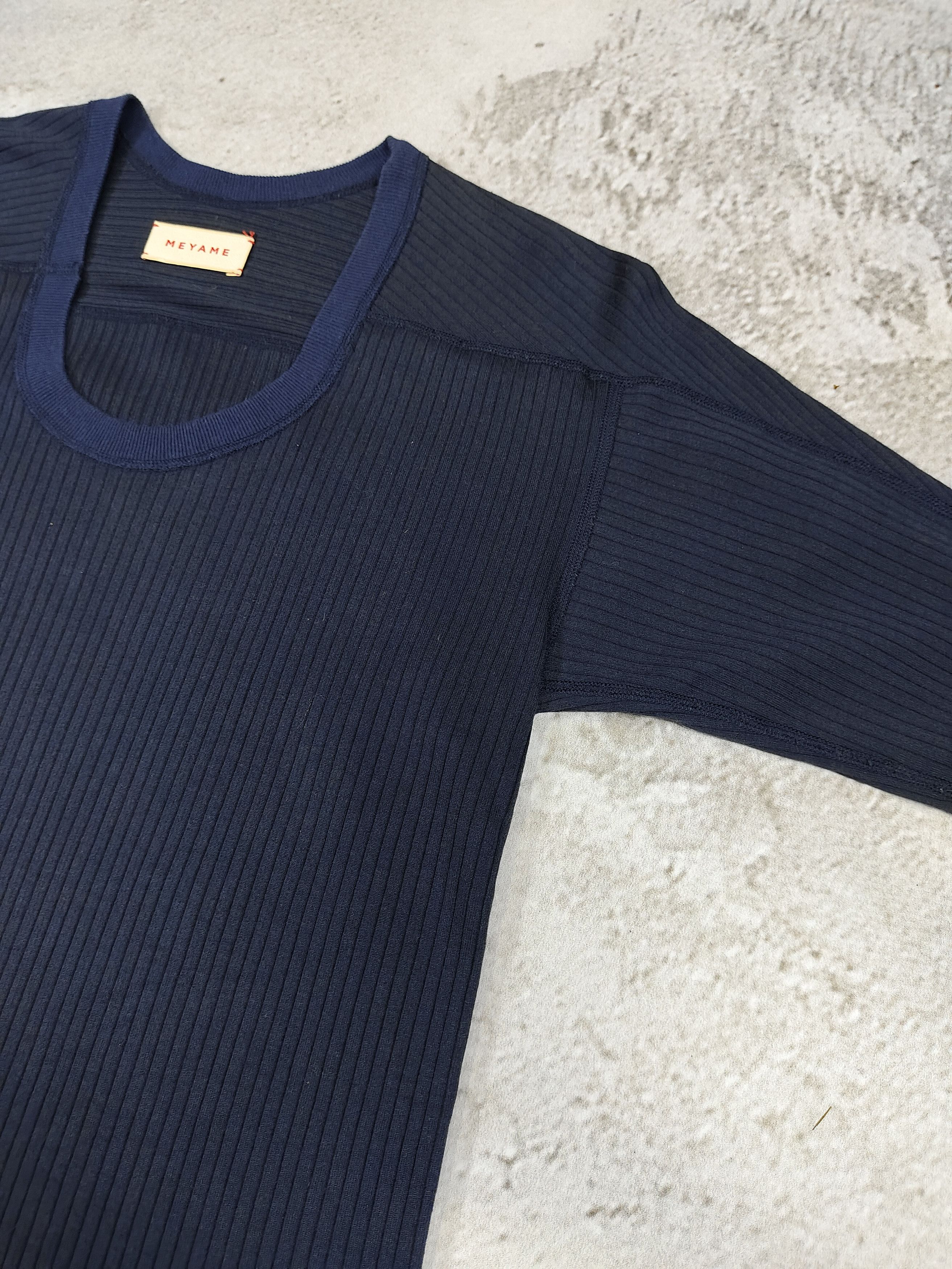Japanese Brand Meyame🇯🇵 U Neck Cut Sewn Minimalist Normcore Ribbed Top Size M / US 6-8 / IT 42-44 - 3 Thumbnail