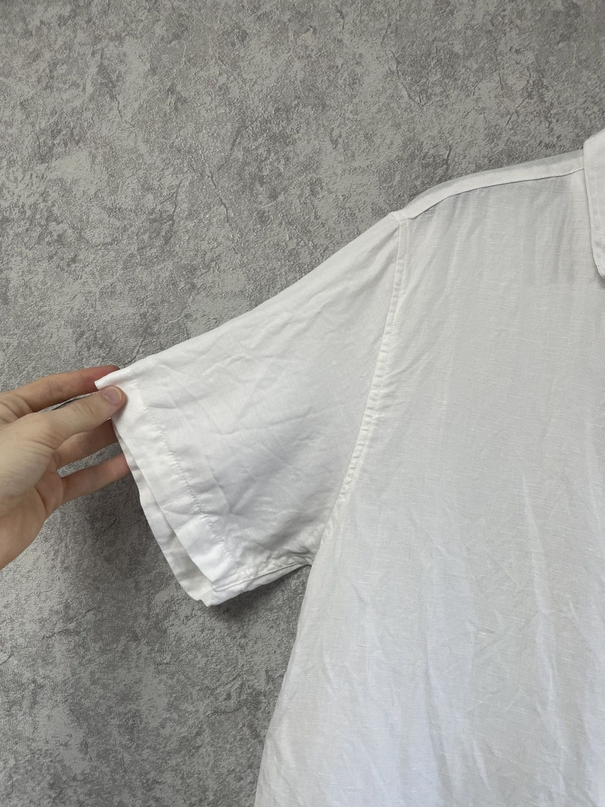 Folk Folk Linen White Basic Short Sleeve Shirt Button Up Size US L / EU 52-54 / 3 - 4 Thumbnail