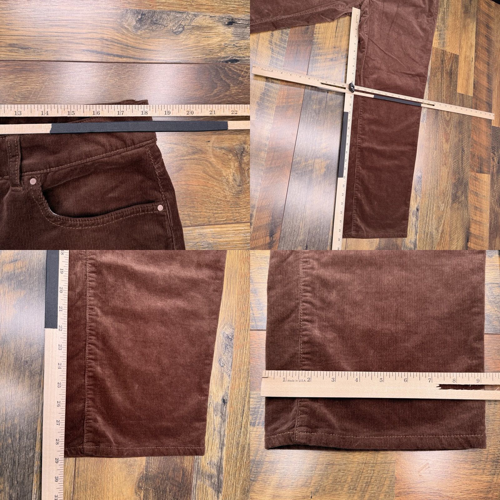 Talbots Talbots Corduroy Straight Jeans Womens 16 Brown High Rise Stretch Jeans Regular 5-Pocket Solid Brown Modern Buttons Belt Loops Inseam 29in Size 38" / US 16 / IT 52 - 8 Thumbnail