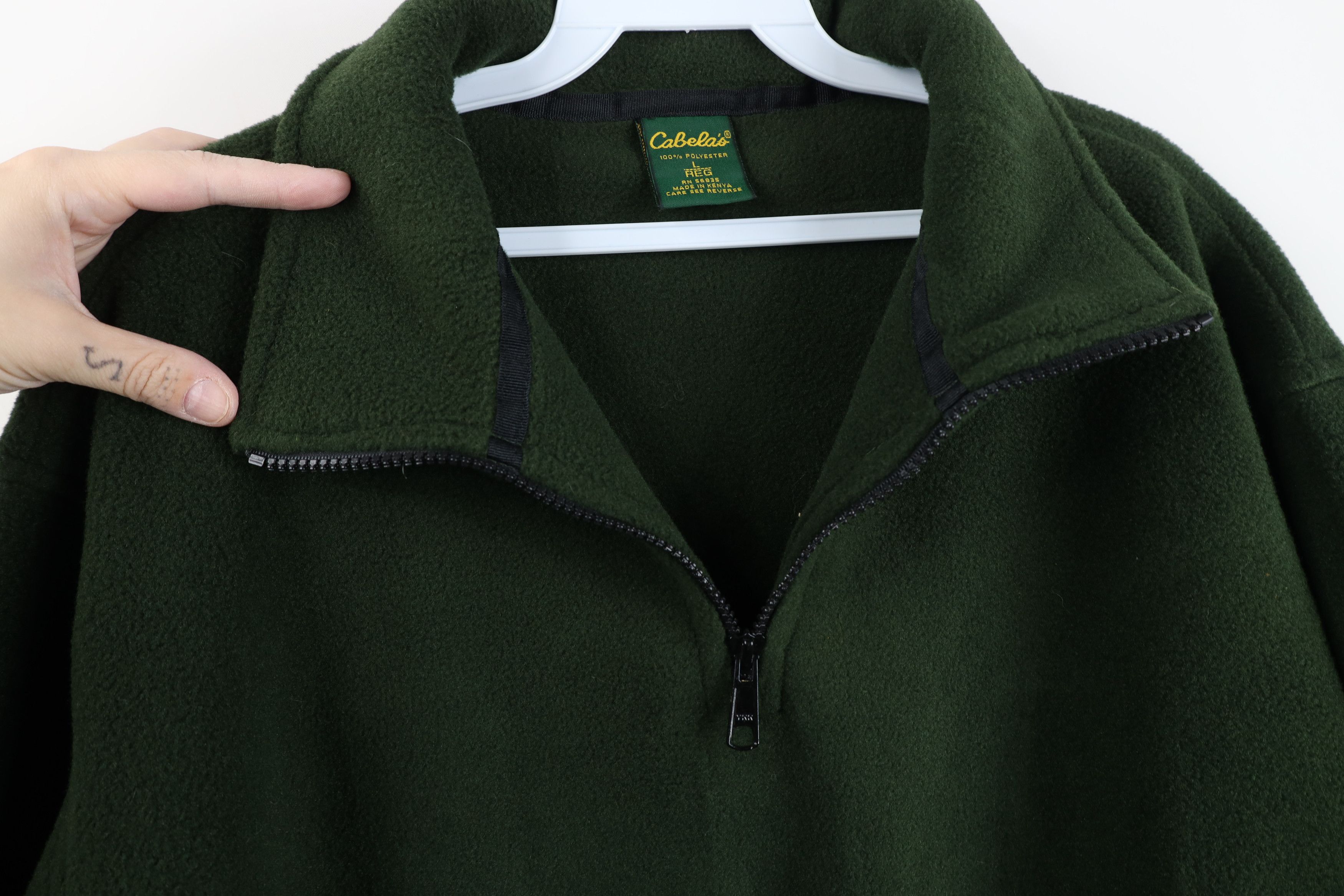 Cabelas Vintage 90s Cabelas Half Zip Fleece Pullover Sweater Green Size US L / EU 52-54 / 3 - 9 Thumbnail