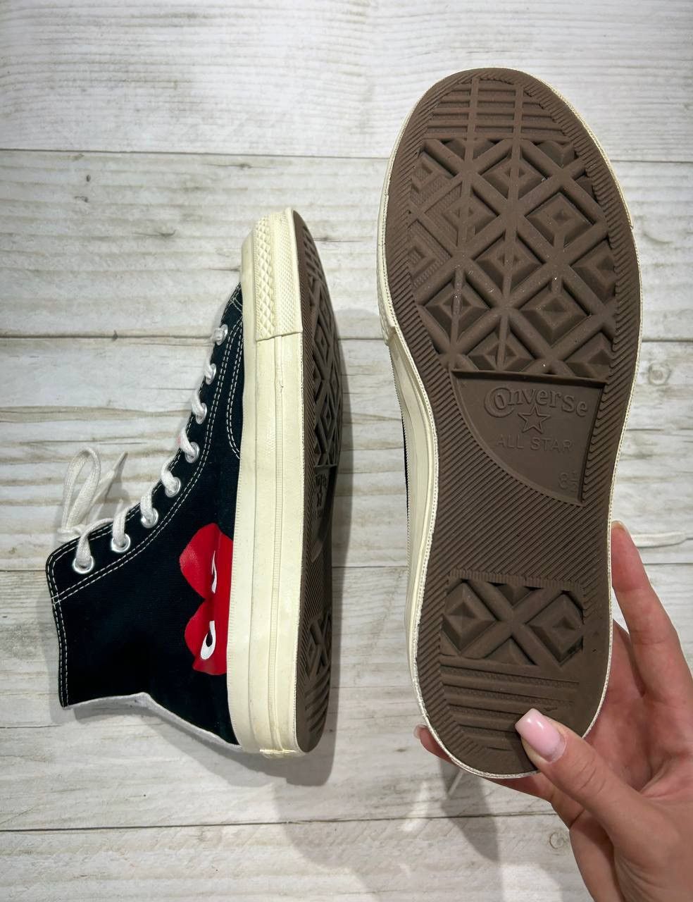 Comme des Garcons PLAY Comme des Garçons x Converse High Top CDG Sneakers Size US 8.5 / EU 41-42 - 13 Thumbnail