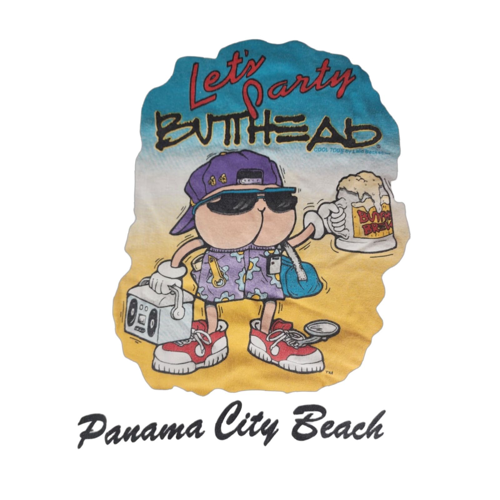 Vintage VINTAGE 1990s Butthead T-Shirt SZ Shirt XL White Mens Funny USA Panama City Fl Size US XL / EU 56 / 4 - 1 Thumbnail