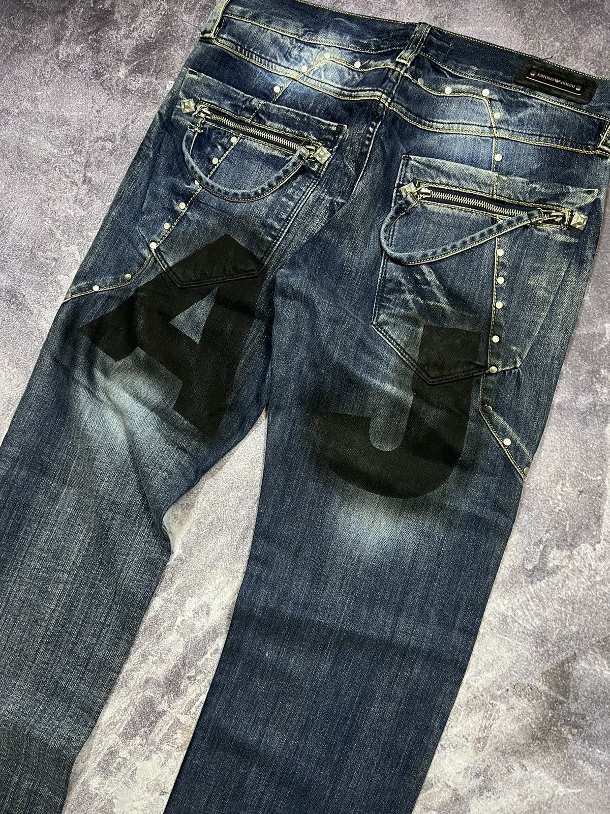Emporio Armani Armani Jeans Big Logo Jeans Vintage Streetwear Y2K Avantgard Size US 32 / EU 48 - 2 Thumbnail