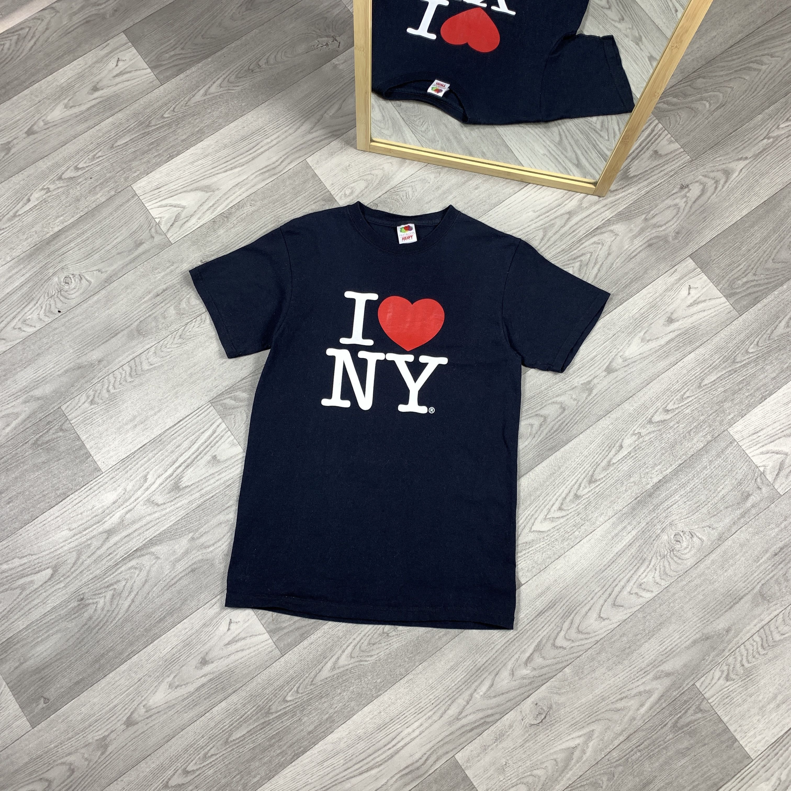Vintage Vintage I Love New York ❤️ 90s Black Graphic Heavy Tee Shirt Size US M / EU 48-50 / 2 - 1 Thumbnail