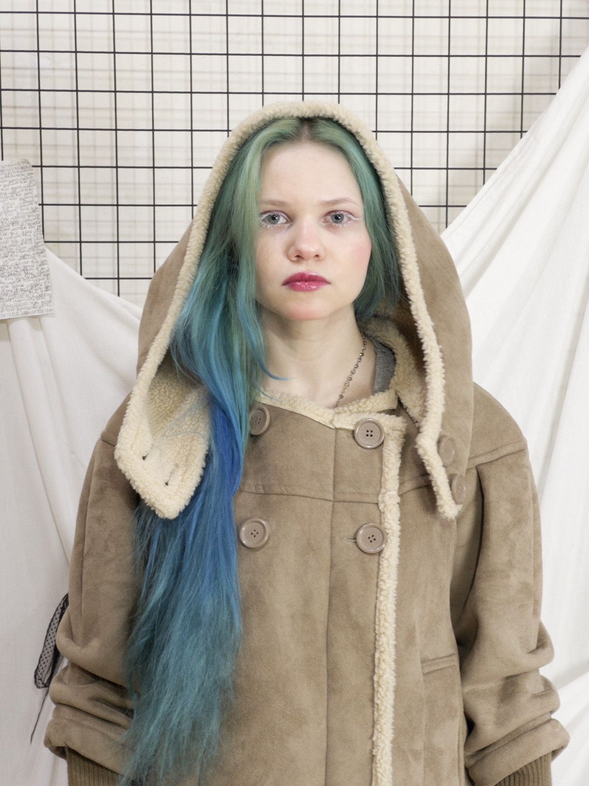 Vintage Faux shearling hooded coat in beige mori kei softcore Size M / US 6-8 / IT 42-44 - 9 Thumbnail