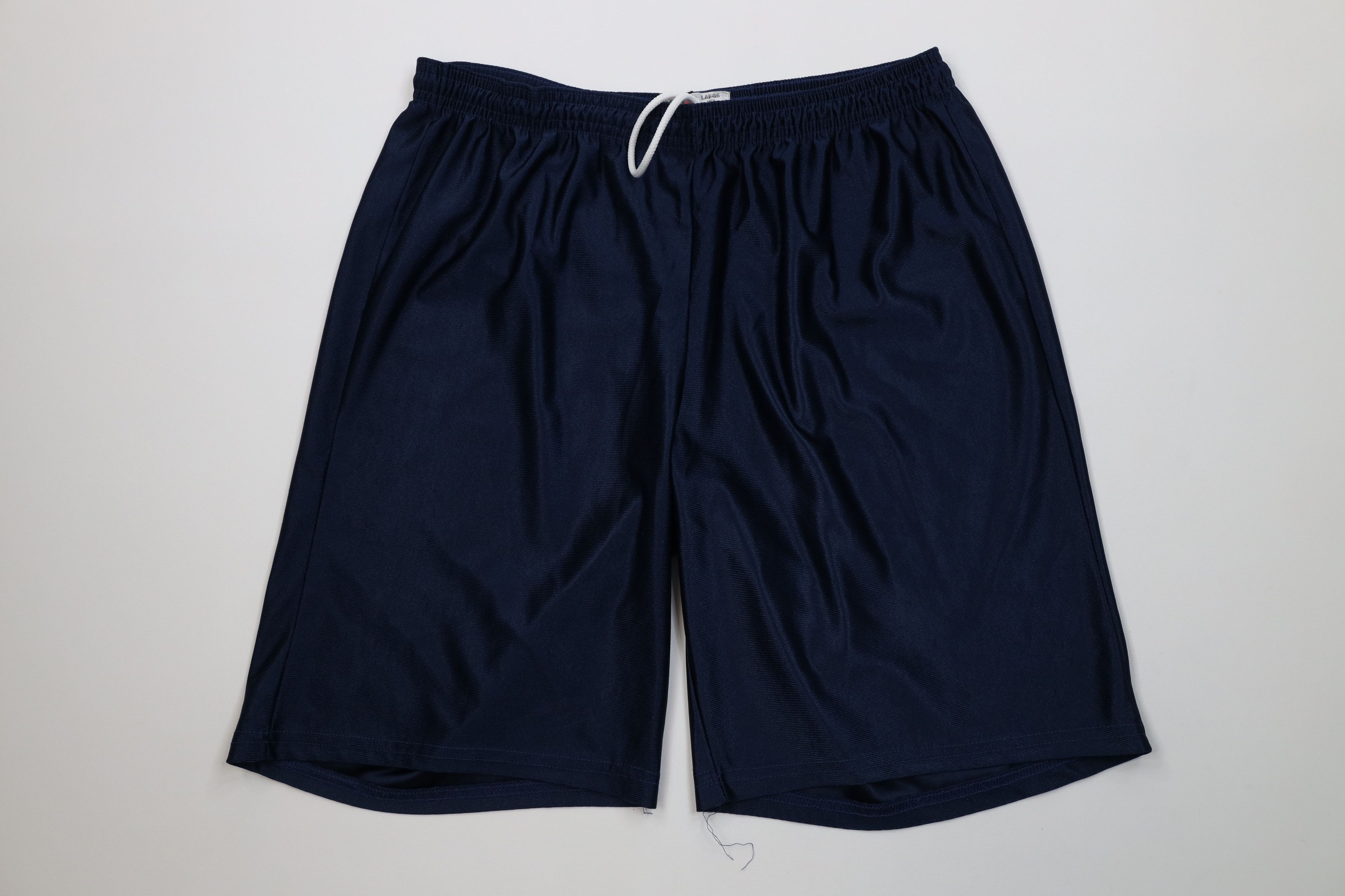Vintage Vintage 90s Streetwear Dazzle Silky Gym Shorts Blue USA Size US 34 / EU 50 - 1 Thumbnail