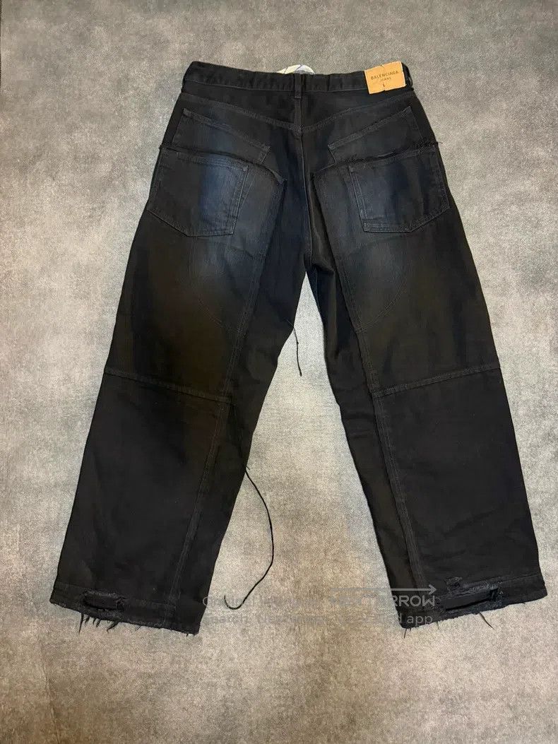Balenciaga Balenciaga size S Drawstring Washed Patchwork Tie-Dye Jean Size US 27 - 2 Thumbnail
