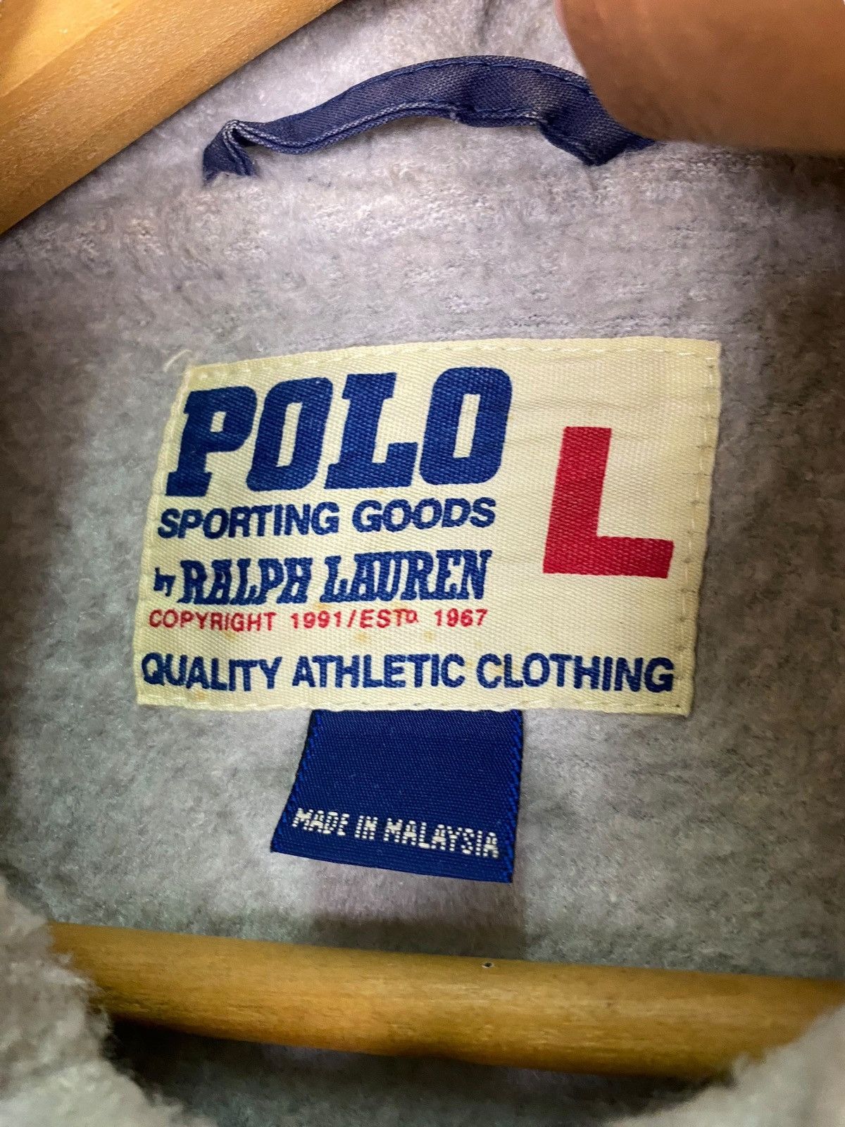 Polo Ralph Lauren × Vintage Vintage 1991 Polo Ralph Lauren Button Up Bomber Hoodie Size US L / EU 52-54 / 3 - 11 Thumbnail