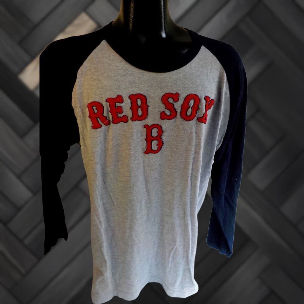 Vintage Wright & Ditson Mens 3/4 Sleeve Baseball Shirt Red Sox Gray/Blue Cotton XL Shirt Mens Size US XL / EU 56 / 4 - 1 Thumbnail