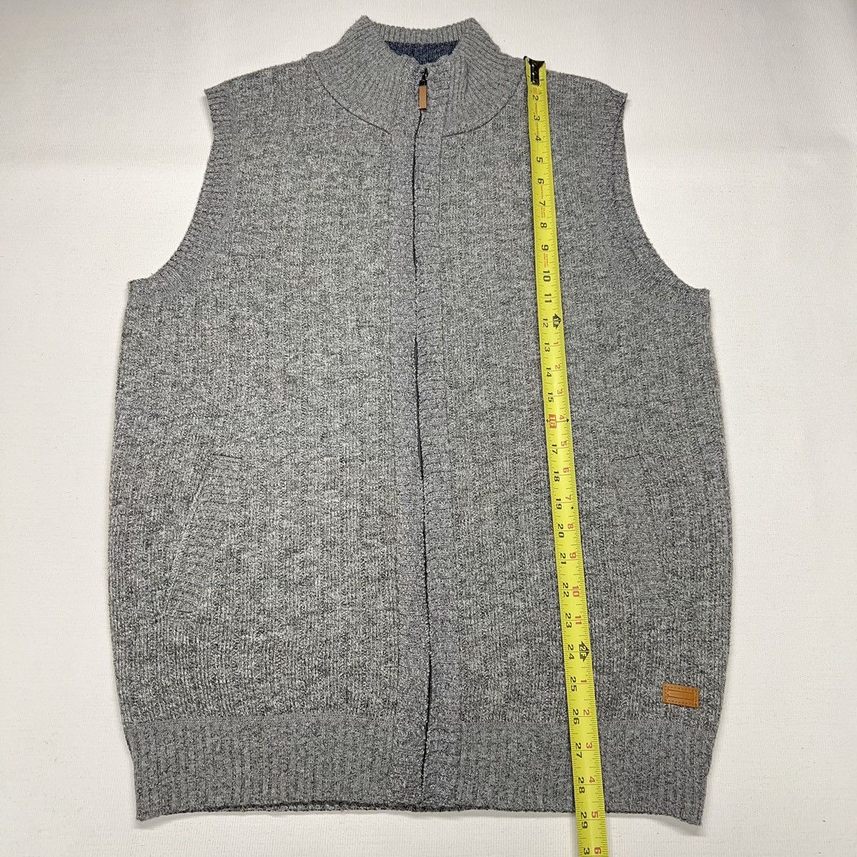 Other VTG US Icon Sweater Vest Grey Cable Knit Full Zip Patch Y2K Size US L / EU 52-54 / 3 - 16 Thumbnail