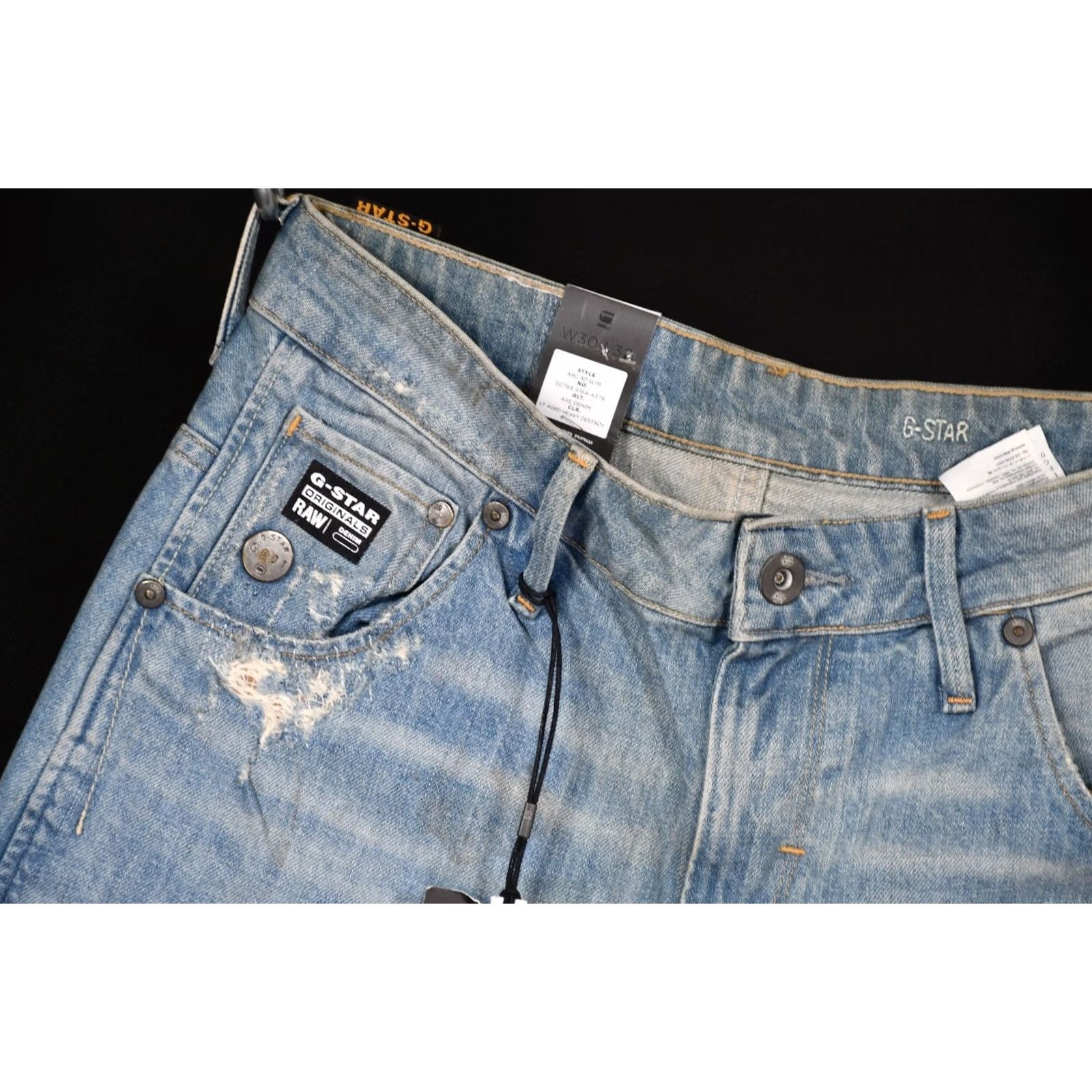 G-Star G-Star Arc 3D Slim Axe Denim LT Aged Heavy Destroy Jeans Mens W30/L32 Blue 5-Pocket Denim Slim Regular Cotton Belt Loop Jeans Size US 30 / EU 46 - 6 Thumbnail