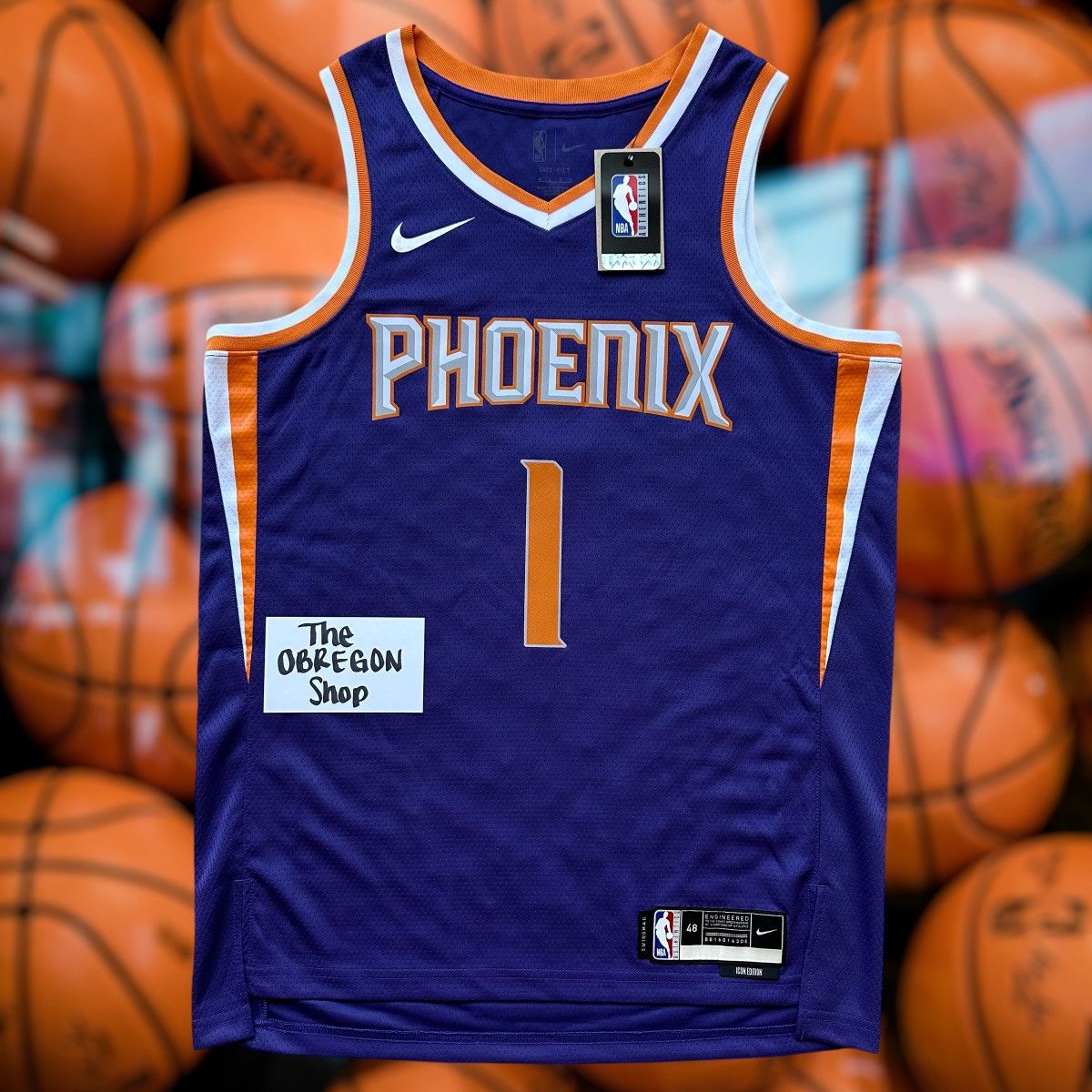 Nike PHOENIX SUNS DEVIN BOOKER 1 ICON SWINGMAN BASKETBALL JERSEY Size US L / EU 52-54 / 3 - 1 Thumbnail
