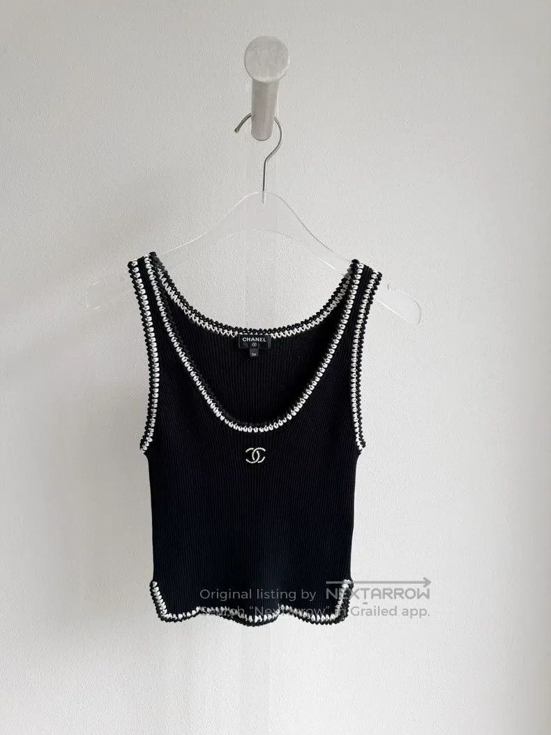 Chanel Chanel 22C Black Knitted Suspender Vest Size XXS / US 00 / IT 34 - 3 Thumbnail