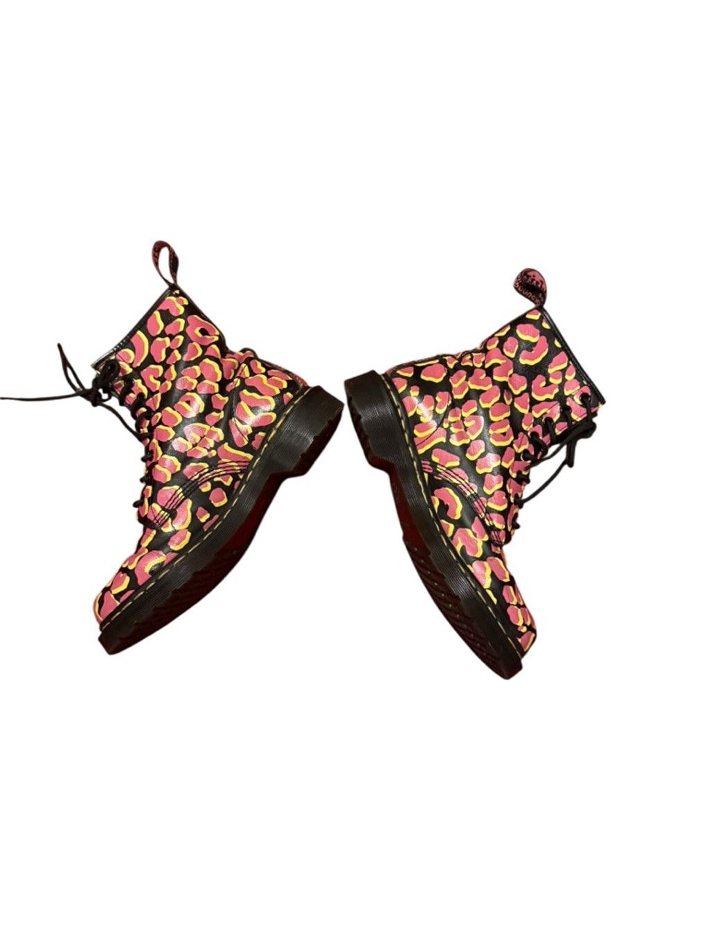 Dr. Martens Dr. Martens 1460 Leopard Print Size 8 Black Pink Yellow Size US 8 / IT 38 - 1 Thumbnail