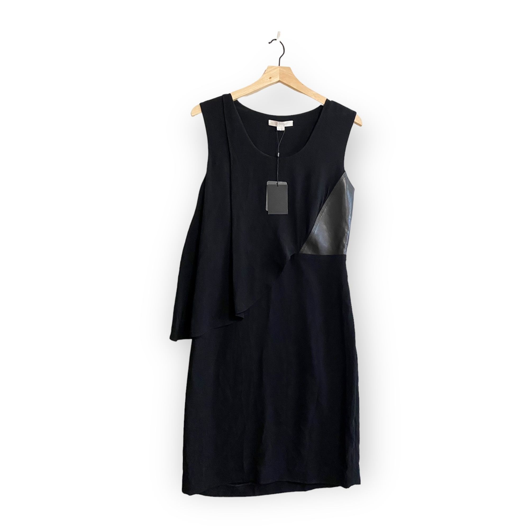 Alexander Wang Alexander Wang Black Sheath Dress with Leather trim, size 10 Size L / US 10 / IT 46 - 1 Thumbnail