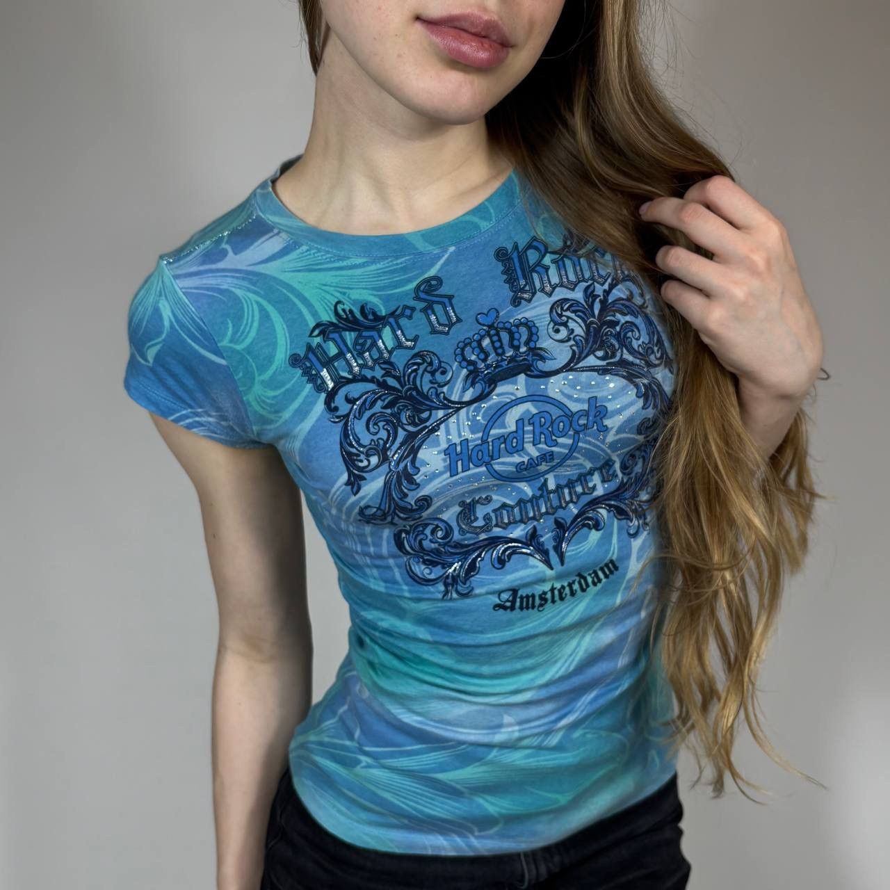 Hard Rock Cafe Vintage Y2K Hard Rock Cafe Affliction Style Amsterdam Tshirt Size S / US 4 / IT 40 - 1 Thumbnail