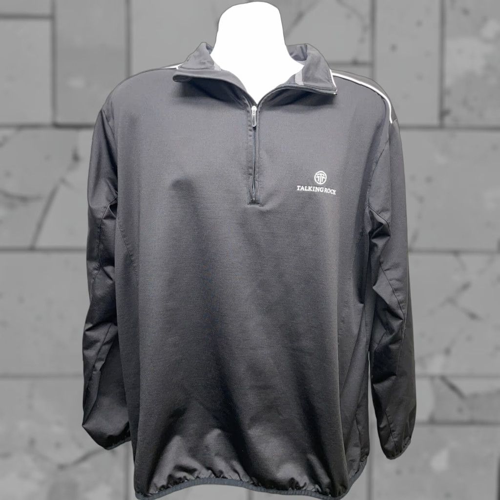 Vintage Straight Down Polyester Black Half Zip Pullover Sweatshirt Mens L Shirt Zip Pullover Mens L Black Polyester Zip Sweatshirt Size US L / EU 52-54 / 3 - 1 Thumbnail