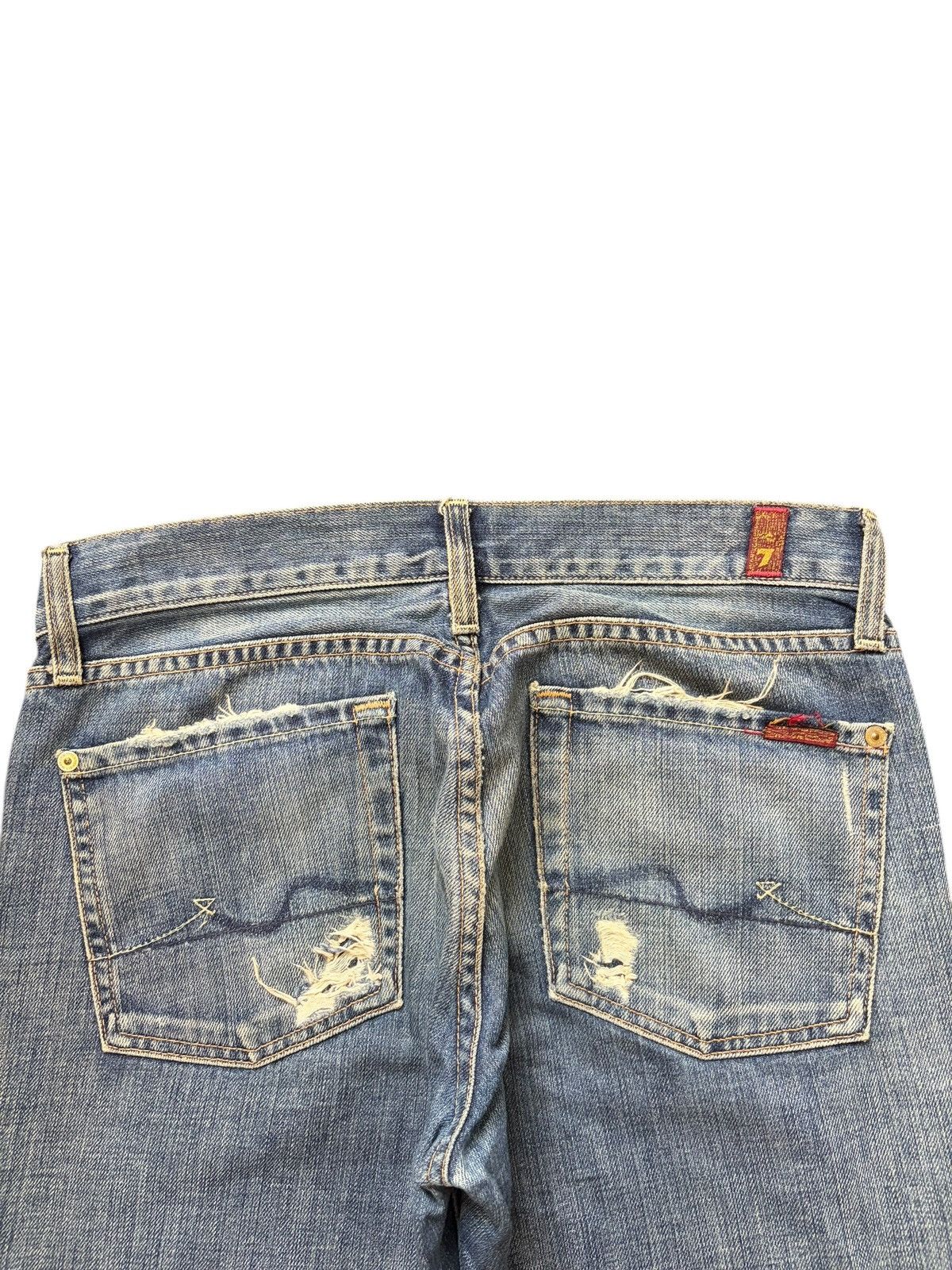 7 For All Mankind Vintage 7 For All Mankind Mud Wash Distress Flare Jeans Size 29" - 4 Thumbnail