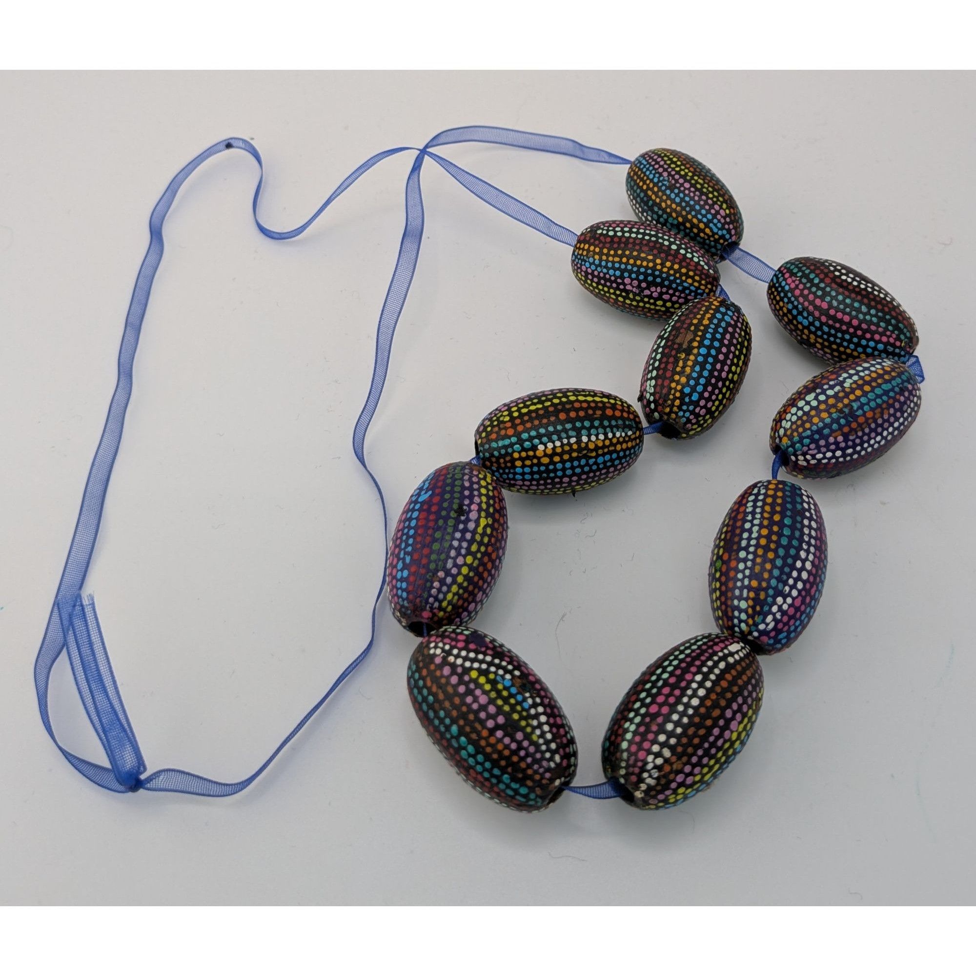 Handmade Handmade Nature Themed Necklace With Rainbow Painted Seeds & Size ONE SIZE - 5 Thumbnail