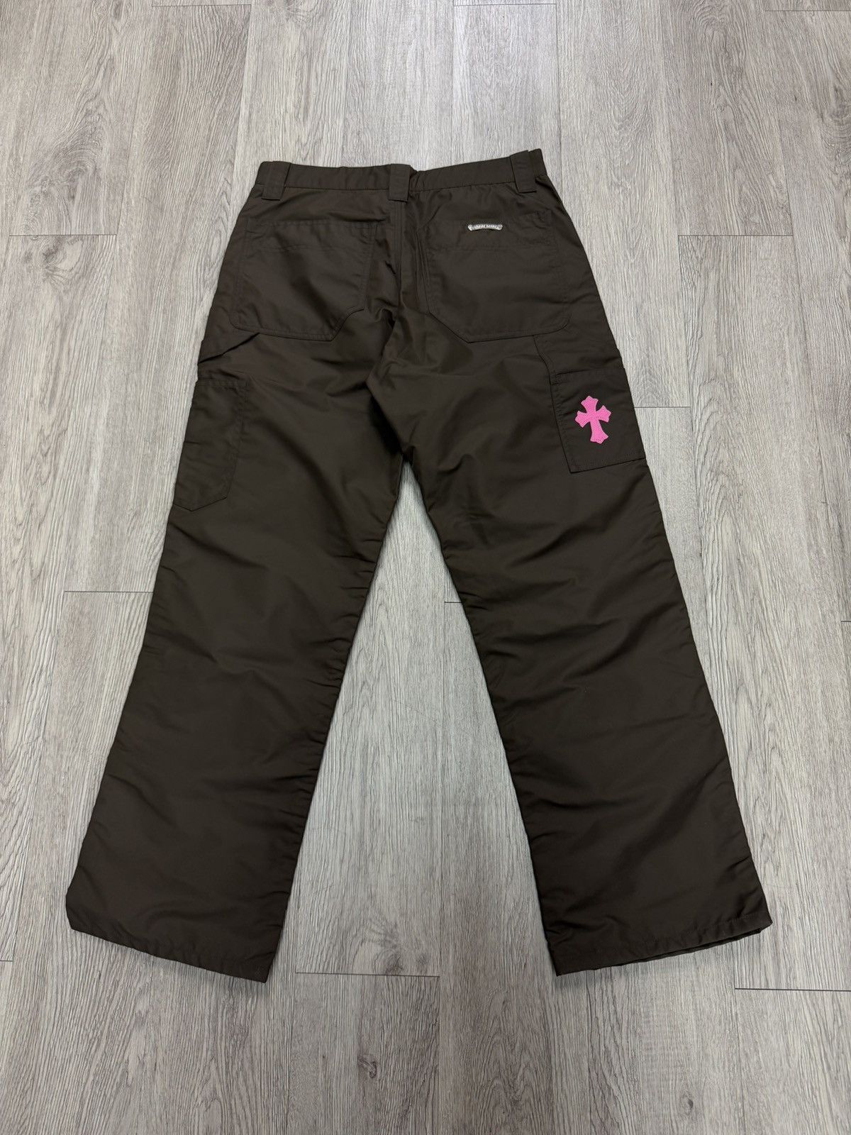 Chrome Hearts Chrome Hearts 'Leather Double Knee' Nylon Brown Pants Size US 31 - 2 Thumbnail