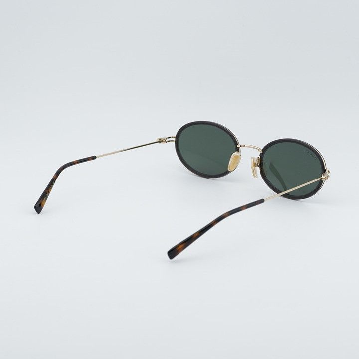 Gucci Gucci GG1980S 001 Sunglasses Transparent Dark Grey/Gold Oval Size ONE SIZE - 4 Thumbnail