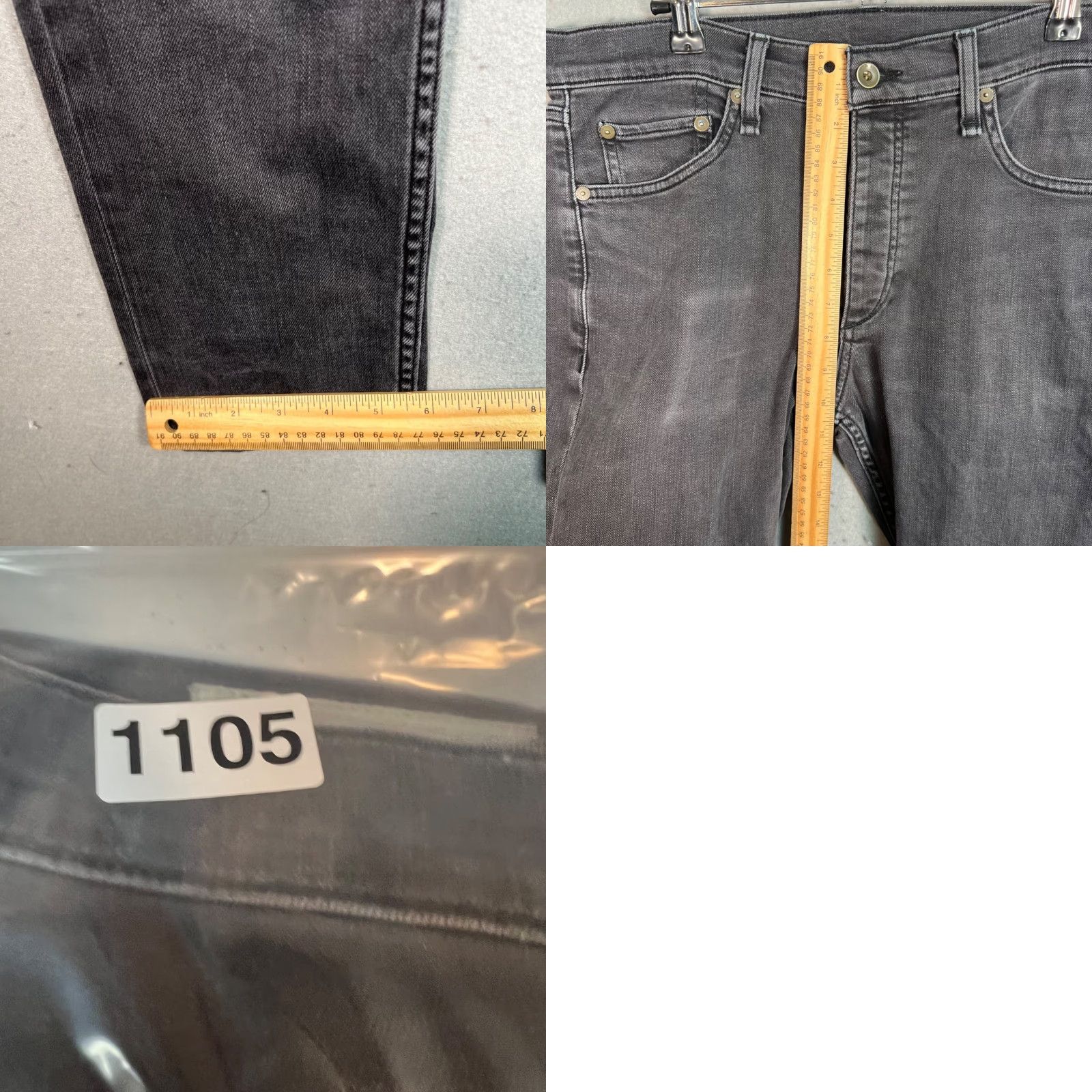 Rag & Bone Rag & Bone Mens Jeans 33 Extra-Slim Fit 1 Grey Cotton Blend Denim 5-Pocket Solid Size US 33 - 8 Thumbnail