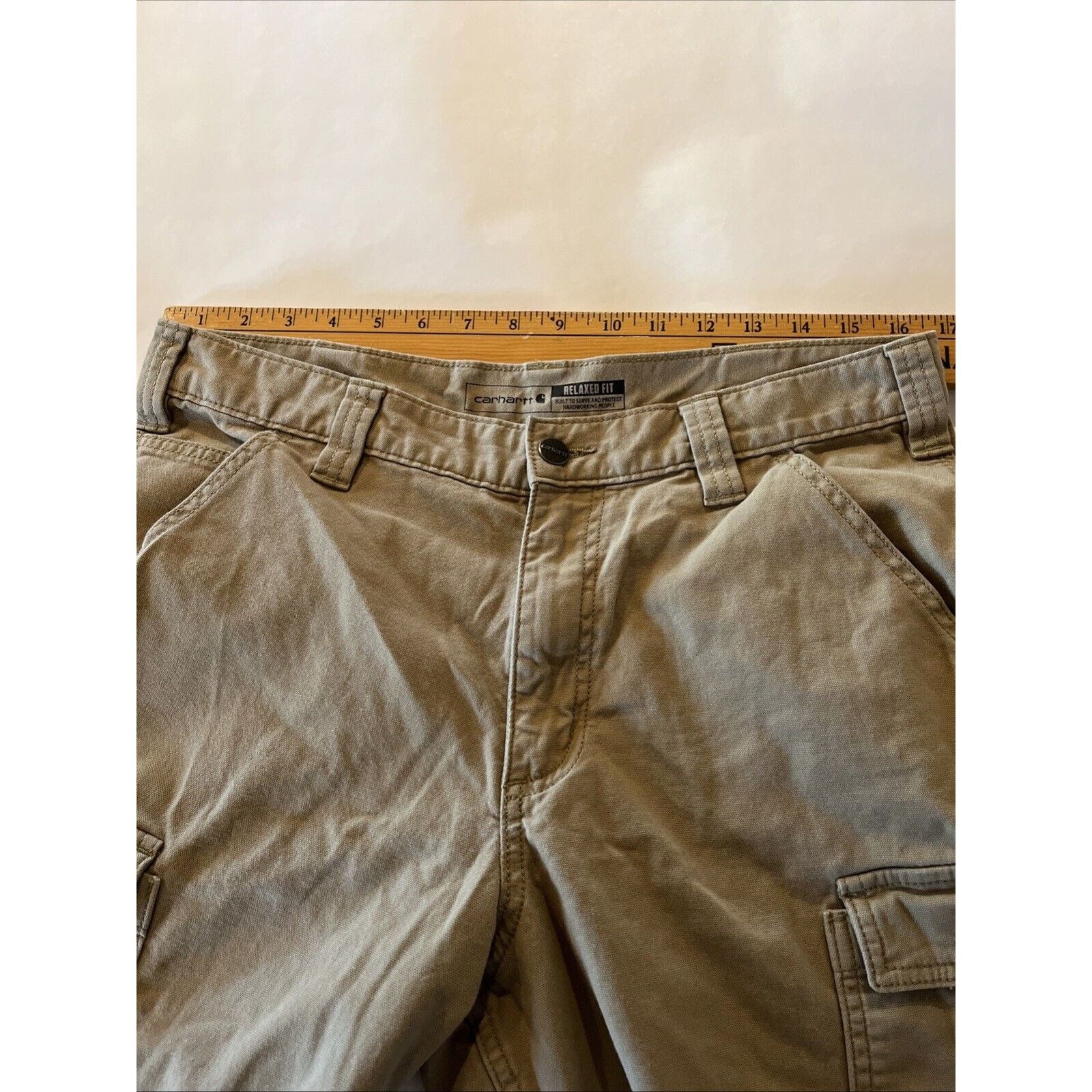 Carhartt Carhartt Canvas Cargo Shorts Men’s 33 Brown Relaxed Workwear Size US 33 - 5 Thumbnail
