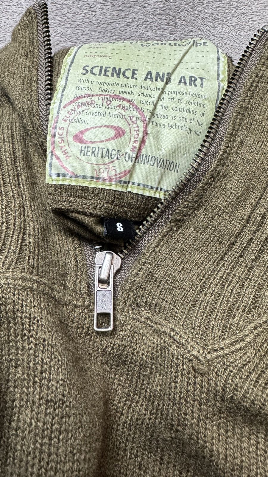 Oakley Vintage Military Y2K Zip Lambswool Knit Jacket lgb prada cdg Size US S / EU 44-46 / 1 - 8 Thumbnail