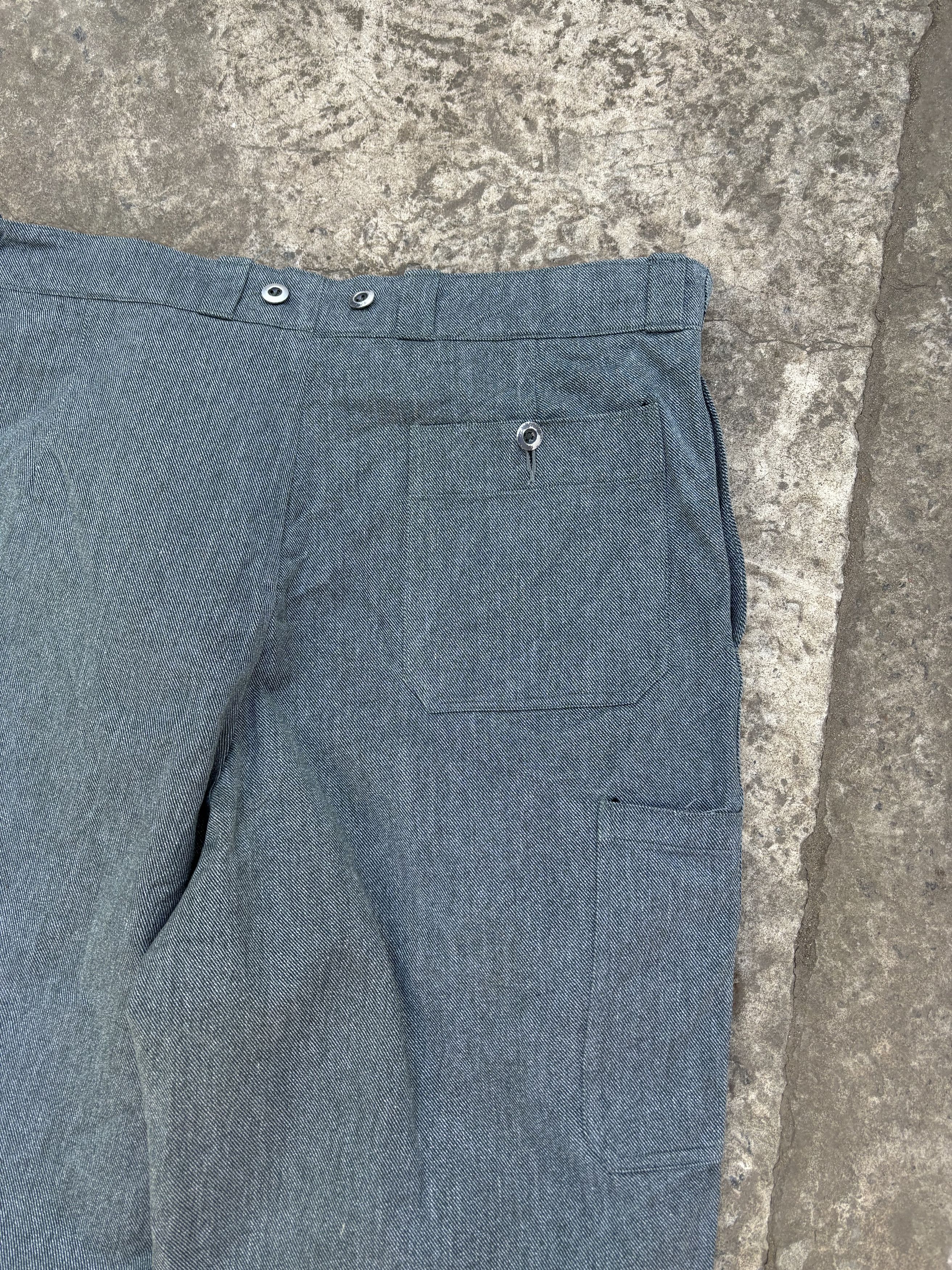 Le Laboureur Vintage 60s Swiss Army Salt n Pepper Prison Work Denim Pants Size US 36 / EU 52 - 13 Thumbnail