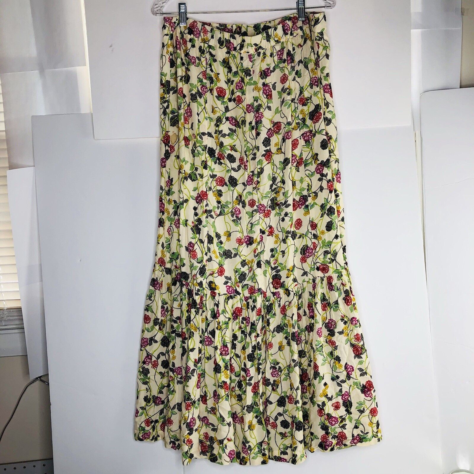 Other Vtg V Christina Tiered Floral Maxi Skirt L Half Button Fairy Size 34" / US 12 / IT 48 - 7 Thumbnail