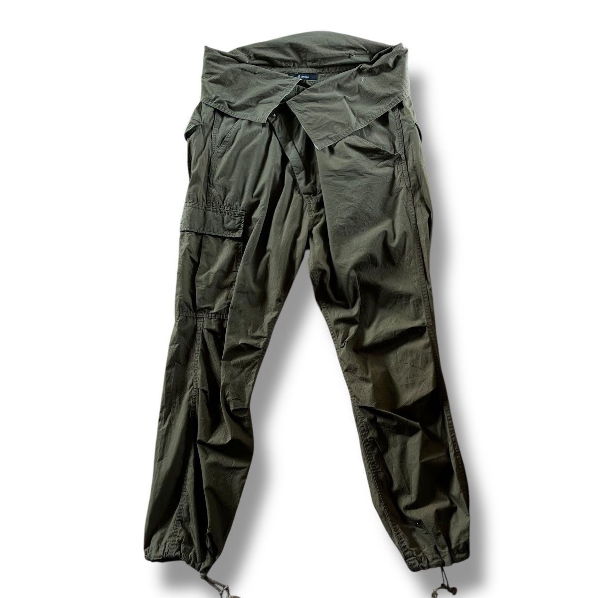 Japanese Brand × Johnbull × Vintage VINTAGE JOHNBULL DROP CROTCH ARMY GREEN CROPPED PANT Size US 35 - 1 Thumbnail