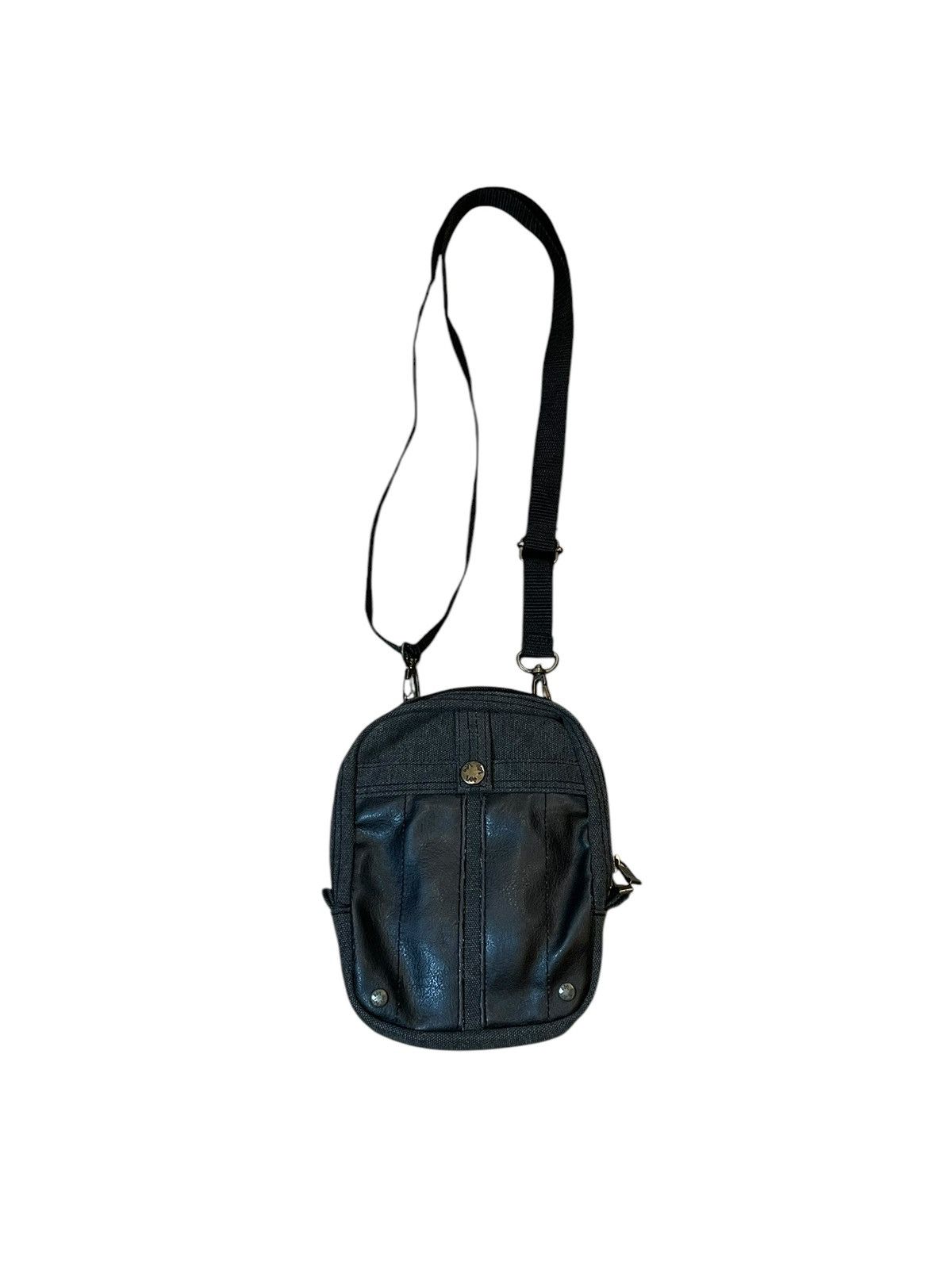 Lee Black Canvas & Faux Leather Utility Crossbody Bag, Men's