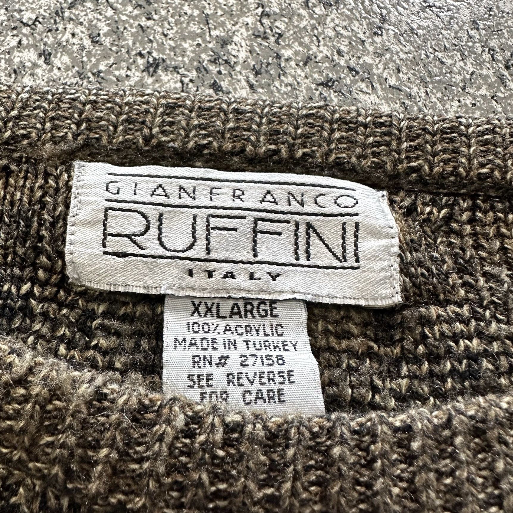 Vintage Gianfranco Ruffini Sweater Mens 2XL Vintage Check Brown Crewneck Pullover Knit Regular -sINVALID- Size US XXL / EU 58 / 5 - 3 Thumbnail