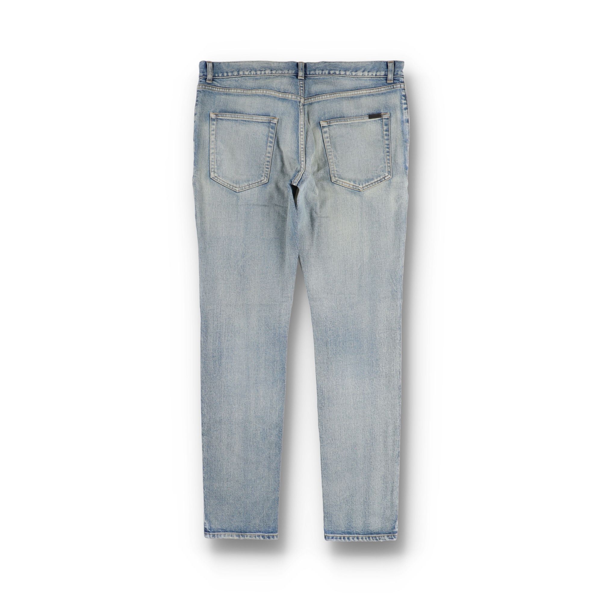Saint Laurent Paris Santa Monica Blue Knee Rip Skinny Jeans Size US 34 / EU 50 - 8 Thumbnail