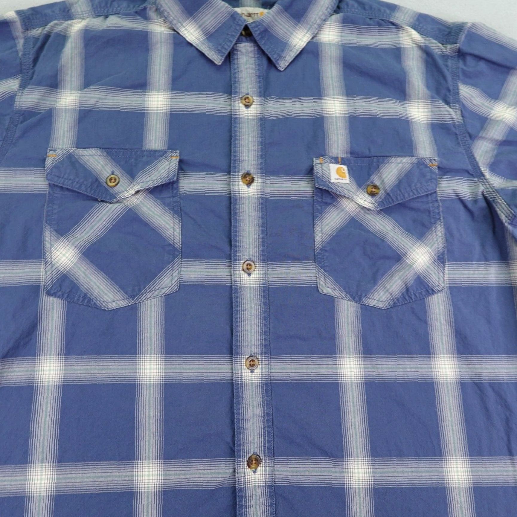 Carhartt Carhartt Shirt Mens XL Blue Plaid Button-Up Relaxed Fit Rugged Flex Workwear Shirt Size US XL / EU 56 / 4 - 4 Thumbnail