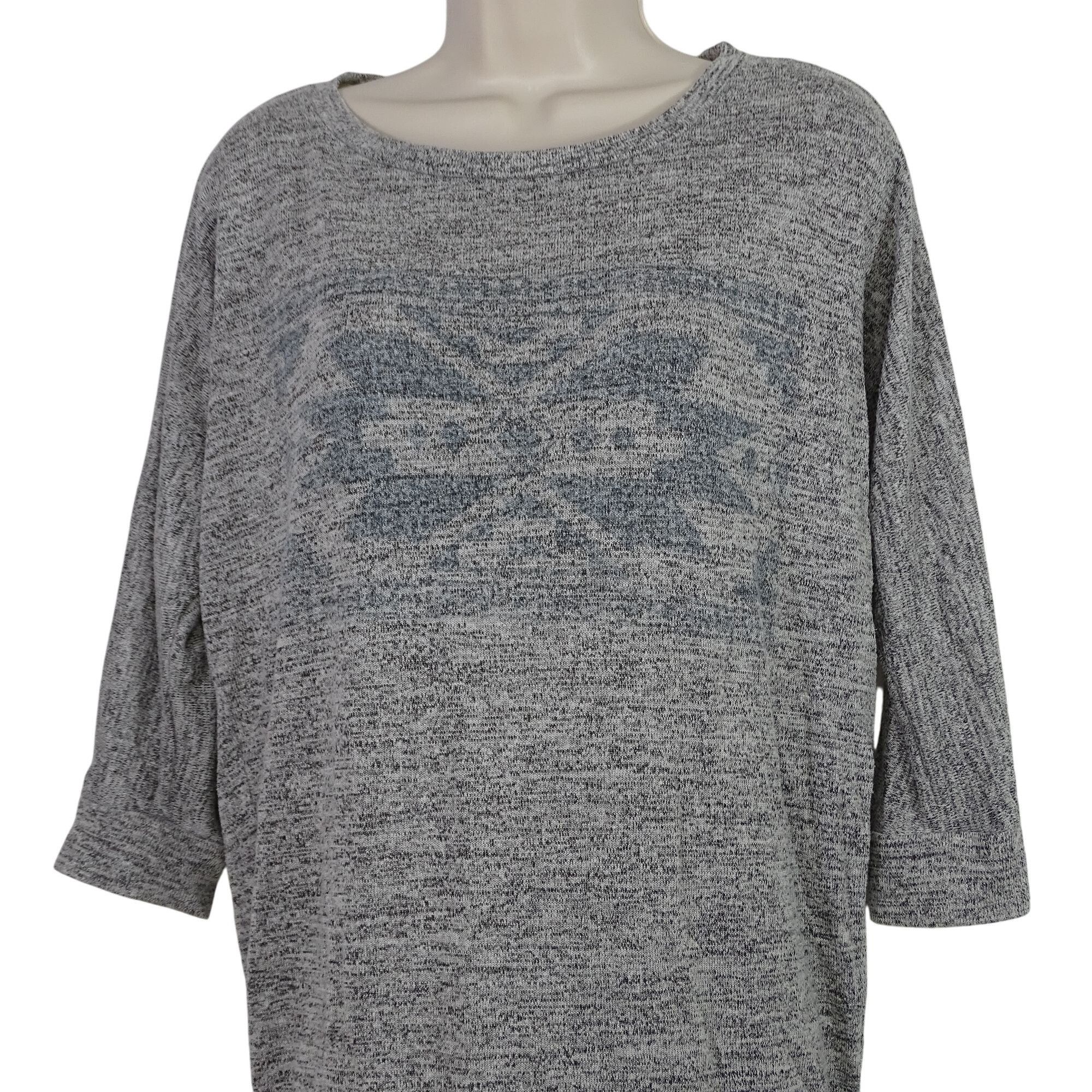 Other Hippie Rose Heather Gray Aztec Print Knit Top Women Size M Size M / US 6-8 / IT 42-44 - 2 Thumbnail