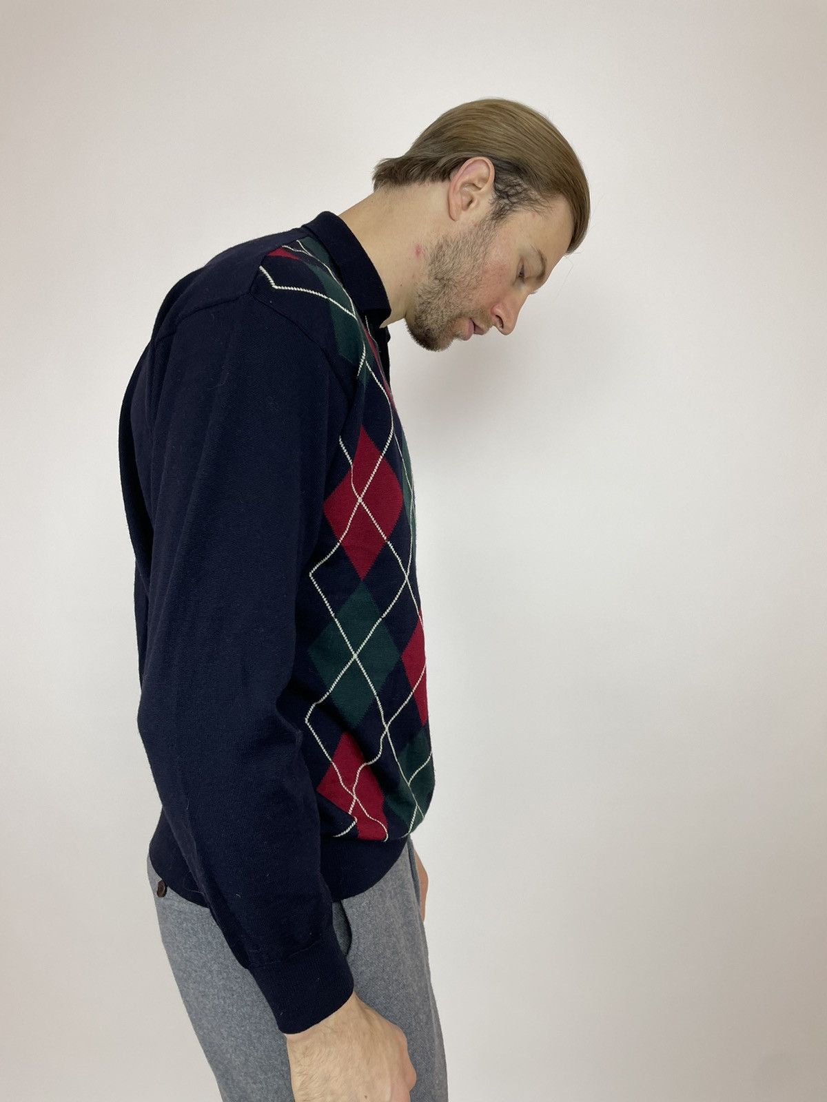 Japanese Brand × Vintage Royal Spencer Wool sweater knit Polo long sleeve size L-XL Size US XL / EU 56 / 4 - 5 Thumbnail