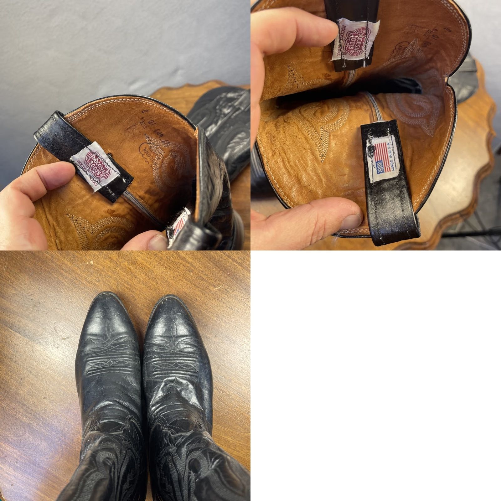 Vintage VINTAGE Nacona Cowboy Boots Western Boots Men 10D Black Almond Toe Stitch Pull On USA Cowboy Size US 10 / EU 43 - 9 Thumbnail