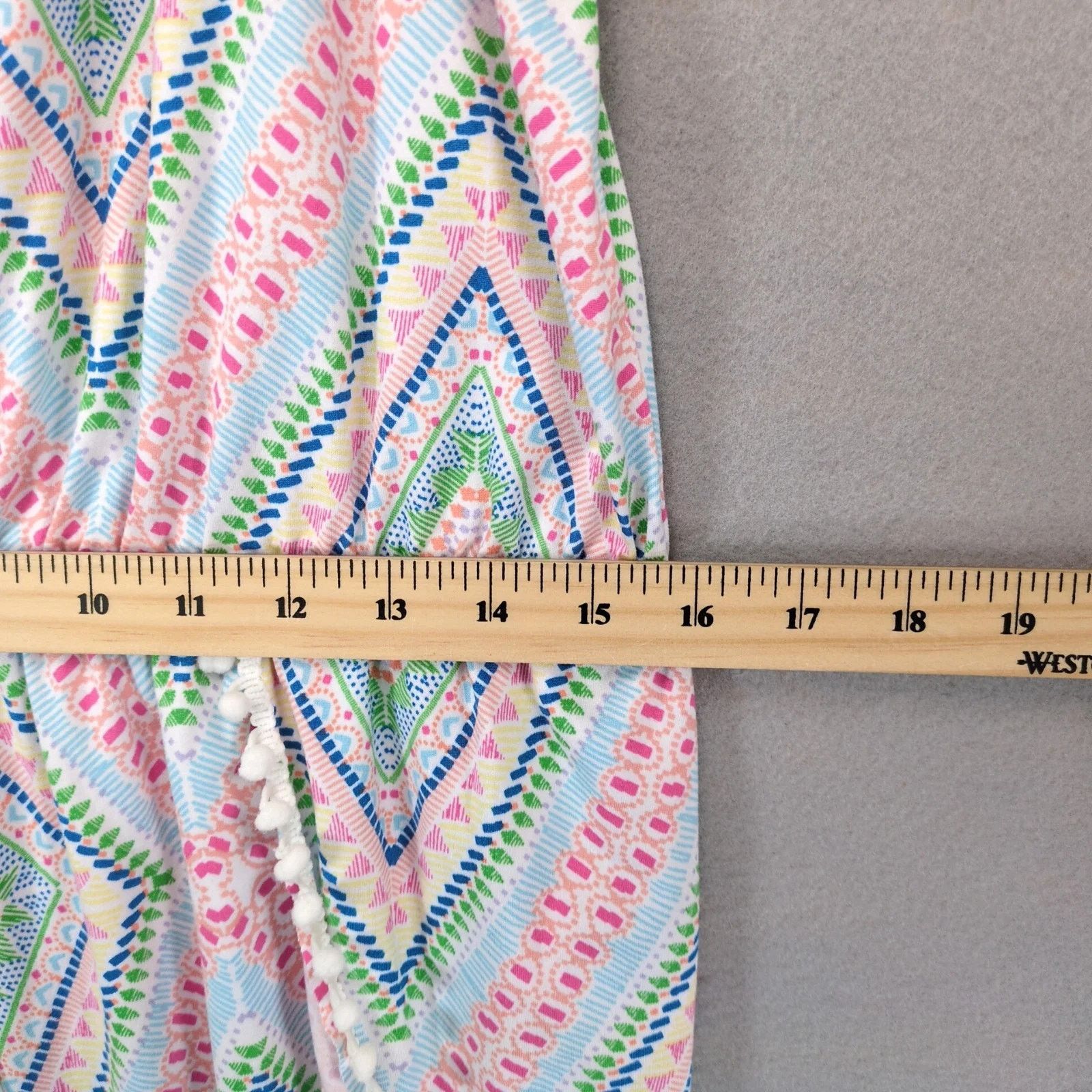 Joe Boxer Joe Boxer Tank Romper Women's XL Pom Pom Fringe Geometric Size 38" / US 16 / IT 52 - 5 Thumbnail
