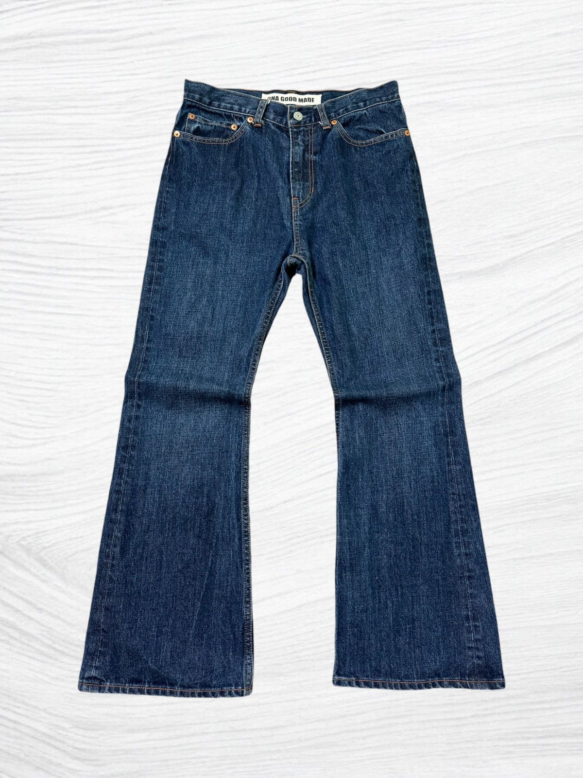 Hysteric Glamour × Le Grande Bleu (L.G.B.) × Vintage FLARE RNA GOOD MADE BELL BOTTOM BOOT CUT DENIM Size US 29 - 1 Thumbnail