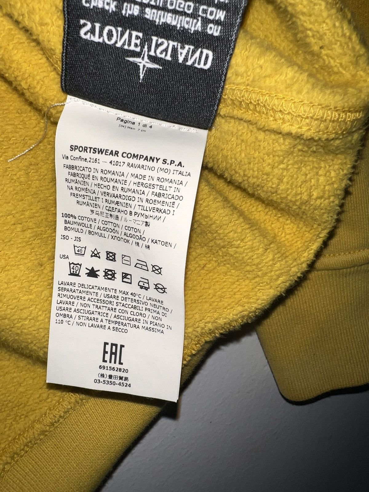 Stone Island Stone Island Yellow Hoodie Size US L / EU 52-54 / 3 - 6 Thumbnail