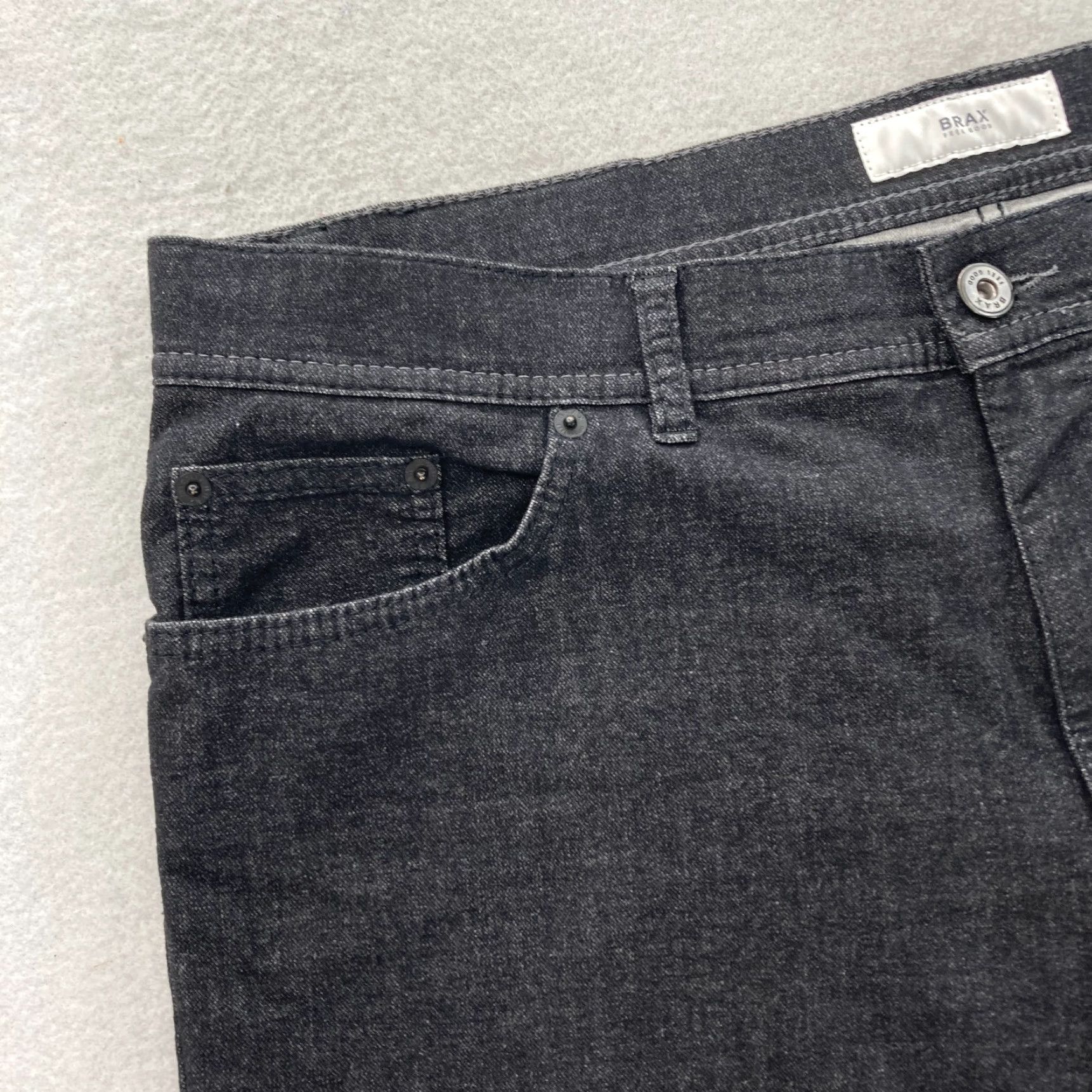 BRAX Brax Cooper Fancy Pants Mens 38x25 Black Stretch Fabric Straight Leg Chino Size US 38 / EU 54 - 3 Thumbnail