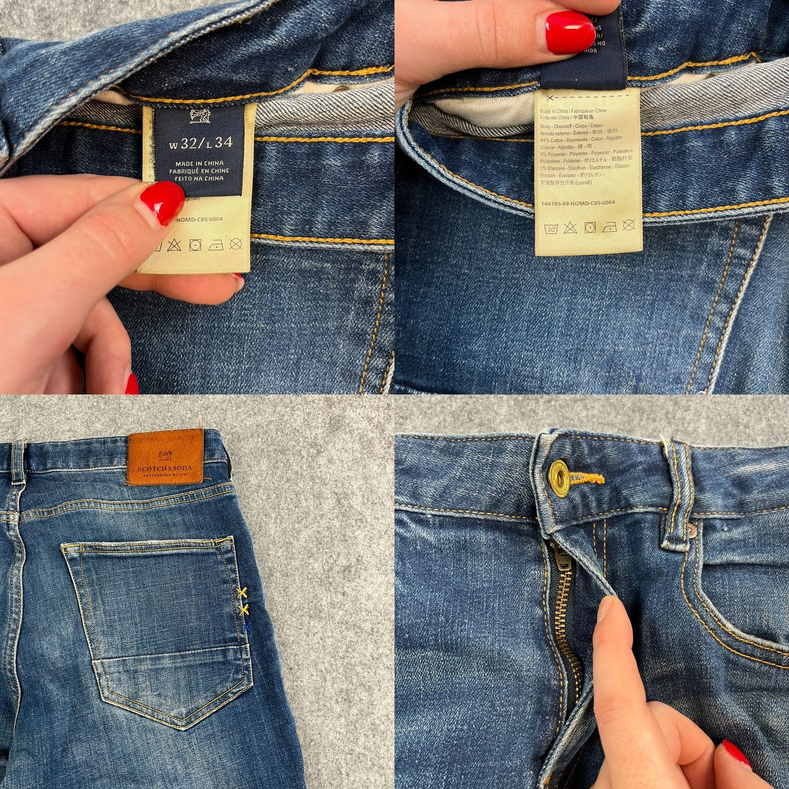 Scotch & Soda Scotch & Soda Jeans Slim Skinny 32 Mid Wash Blue 5-Pocket Denim Stretch Regular Men Mens Jeans Size US 32 / EU 48 - 9 Thumbnail